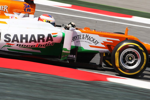 Plano cercano del VJM05 de Paul di Resta