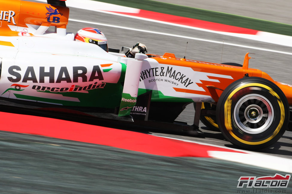 Plano cercano del VJM05 de Paul di Resta