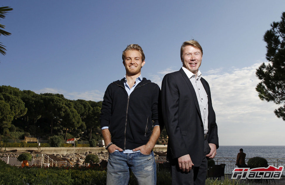Rosberg y Häkkinen en Mónaco