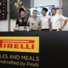 Romain Grosjean y Jenson Button cocinan con Pirelli