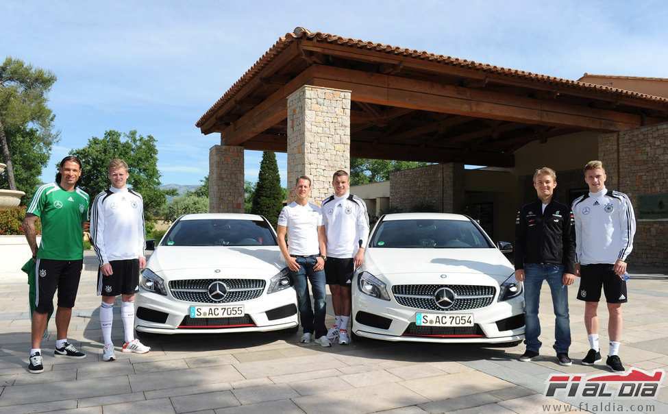 Michael Schumacher y Nico Rosberg con la Selección alemana