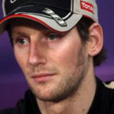 Romain Grosjean en la rueda de prensa de la FIA en Mónaco