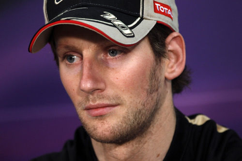 Romain Grosjean en la rueda de prensa de la FIA en Mónaco