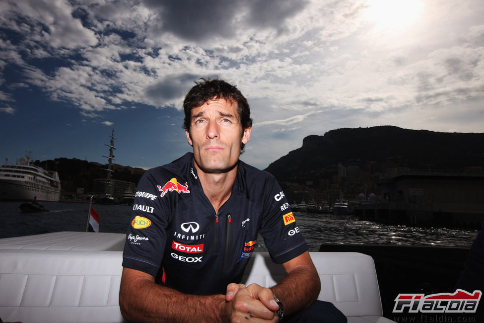 Mark Webber llega a Mónaco