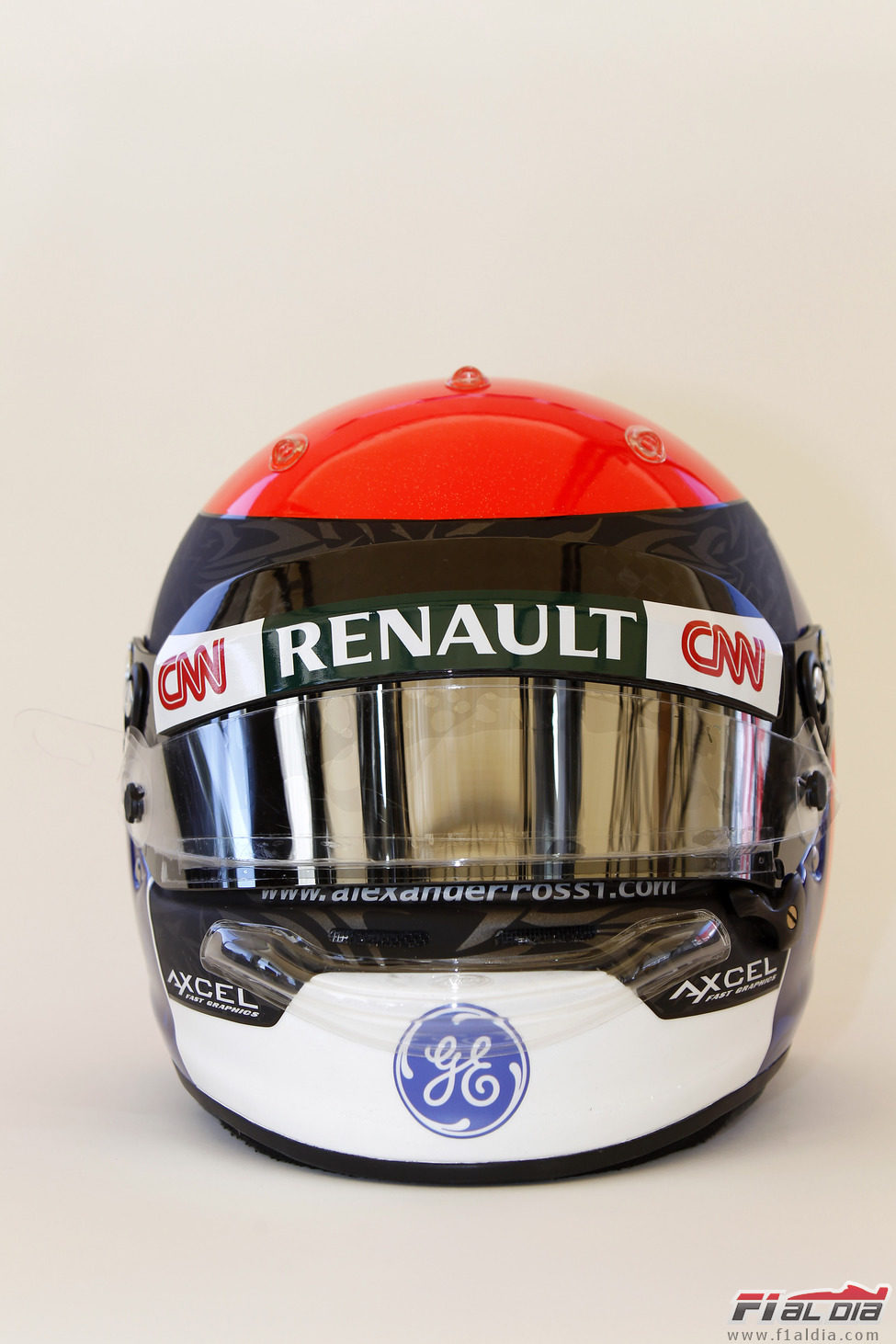 Casco de Alexander Rossi (vista frontal)