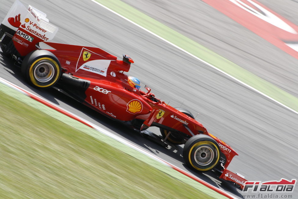 Fernando Alonso en los libres 3 del GP de España 2012