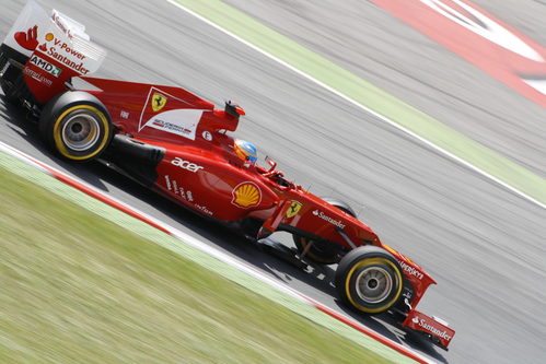 Fernando Alonso en los libres 3 del GP de España 2012