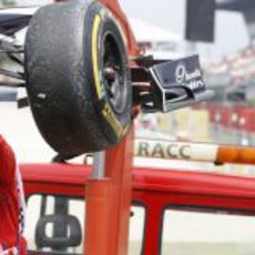 Neumático del Williams de Senna accidentado