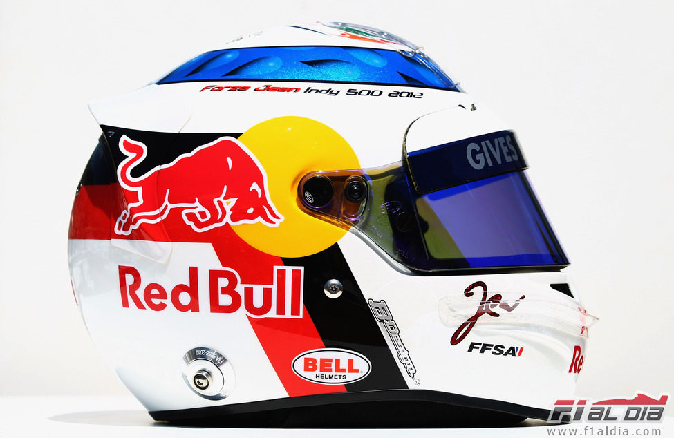 Casco especial de Jean-Eric Vergne para el GP de Mónaco 2012 (lateral)