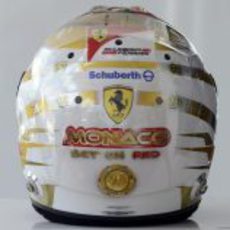 Casco especial de Fernando Alonso para el GP de Mónaco 2012 (trasera)