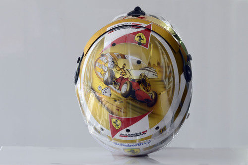 Casco especial de Fernando Alonso para el GP de Mónaco 2012 (superior)