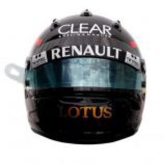 Vista frontal del casco de Kimi Räikkönen para el GP de Mónaco 2012