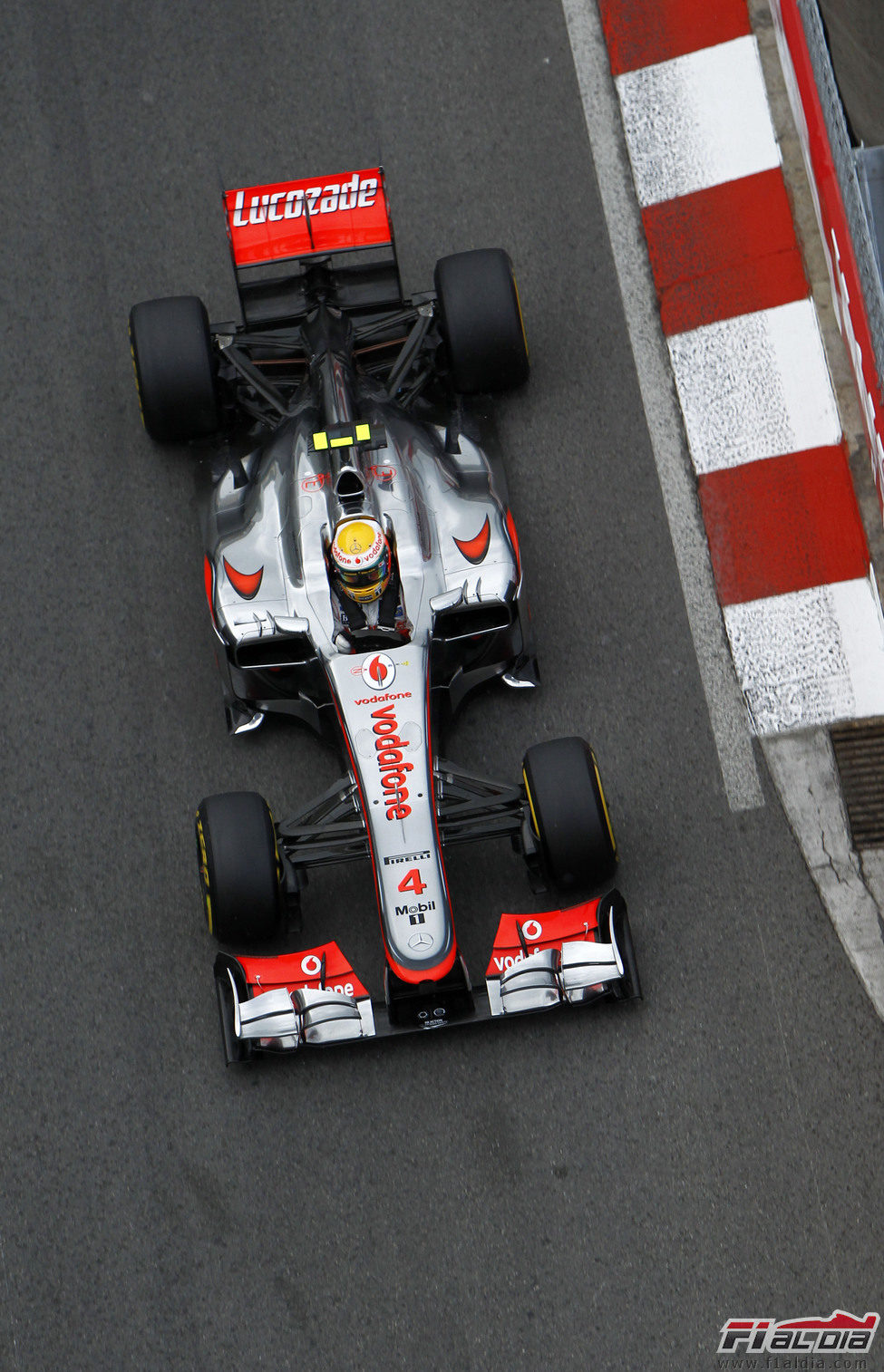 Vista superior del monoplaza de Lewis Hamilton
