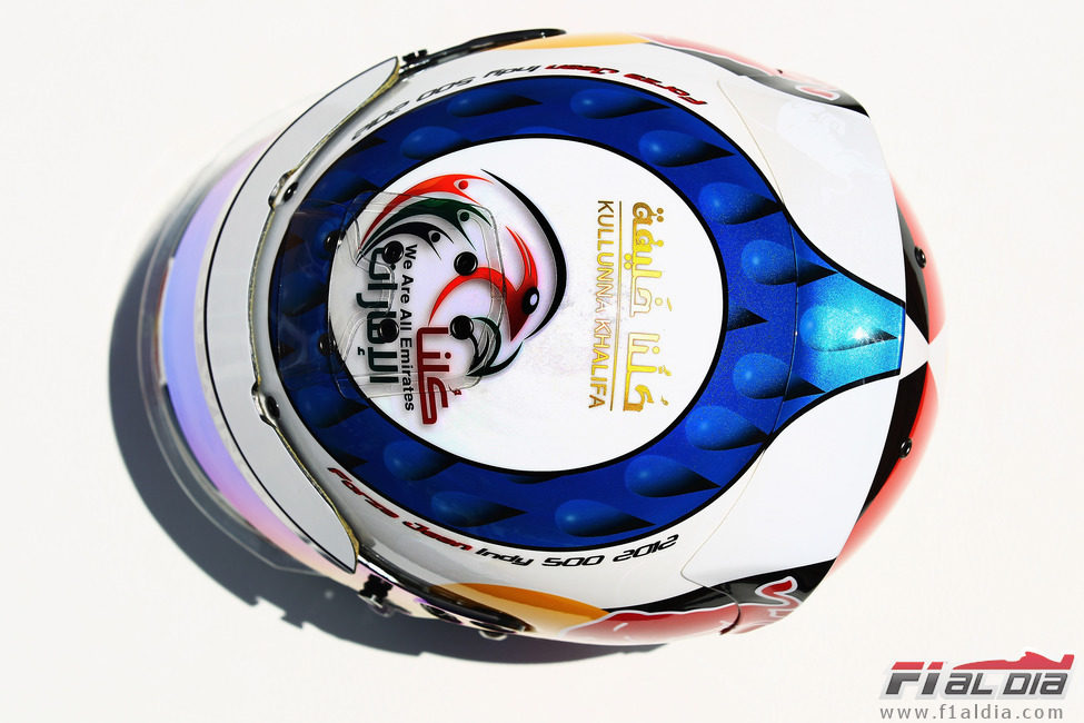 Casco especial de Jean-Eric Vergne para el GP de Mónaco 2012 (superior)