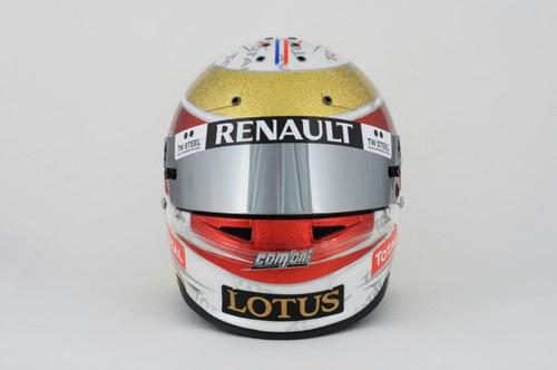 Casco especial de Romain Grosjean para el GP de Mónaco 2012 (frontal)