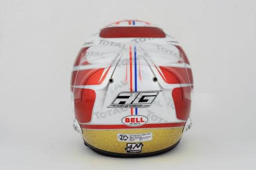 Casco especial de Romain Grosjean para el GP de Mónaco 2012 (trasera)