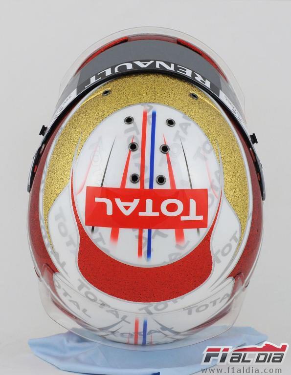 Casco especial de Romain Grosjean para el GP de Mónaco 2012 (superior)