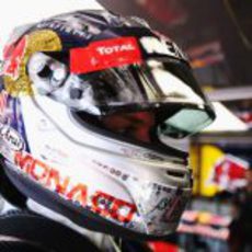 Casco especial de Sebastian Vettel para el GP Mónaco 2012