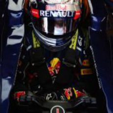 Parte superior del casco especial de Vettel para el GP de Mónaco 2012