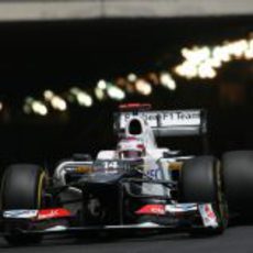 Kamui Kobayashi abandona el túnel de Mónaco