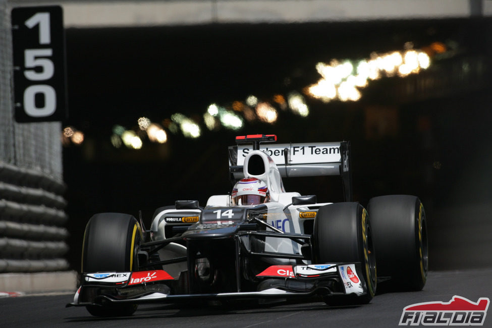 Kamui Kobayashi abandona el túnel de Mónaco