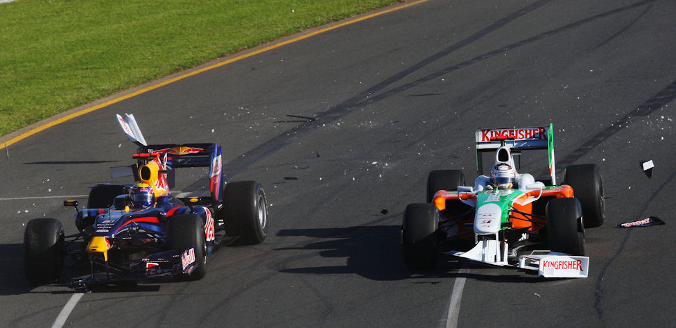 Sutil y Webber chocan en la pista