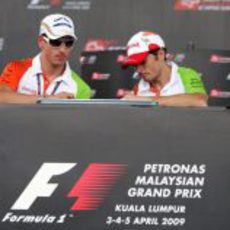 Sutil y Fisichella en Malasia