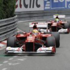 Alonso y Massa en el GP de Mónaco 2012