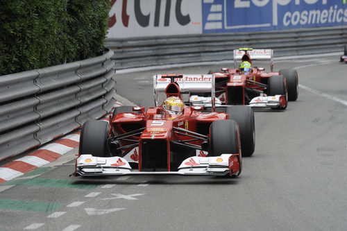 Alonso y Massa en el GP de Mónaco 2012