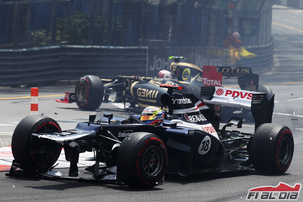El Williams de Maldonado destrozado en Mónaco
