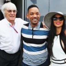 Bernie Ecclestone, Will Smith y Nicole Scherzinger en el GP de Mónaco 2012