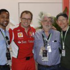 Cuba Gooding Jr., Stefano Domenicali, George Lucas y Ron Howard en Mónaco