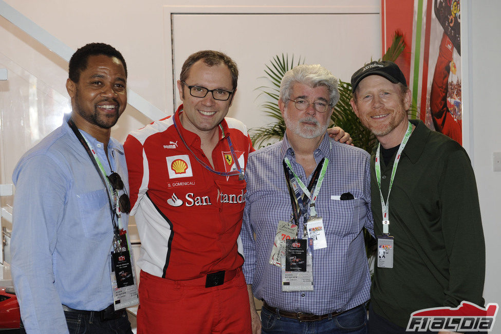 Cuba Gooding Jr., Stefano Domenicali, George Lucas y Ron Howard en Mónaco