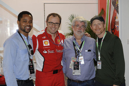 Cuba Gooding Jr., Stefano Domenicali, George Lucas y Ron Howard en Mónaco