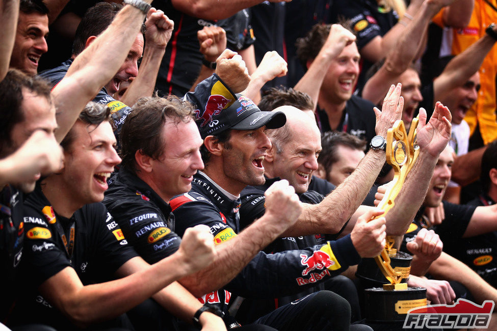 Red Bull celebra su victoria en el GP de Mónaco 2012
