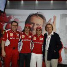 Stefano Domenicali, Fernando Alonso, Felipe Massa y Luca di Montezemolo en Mónaco