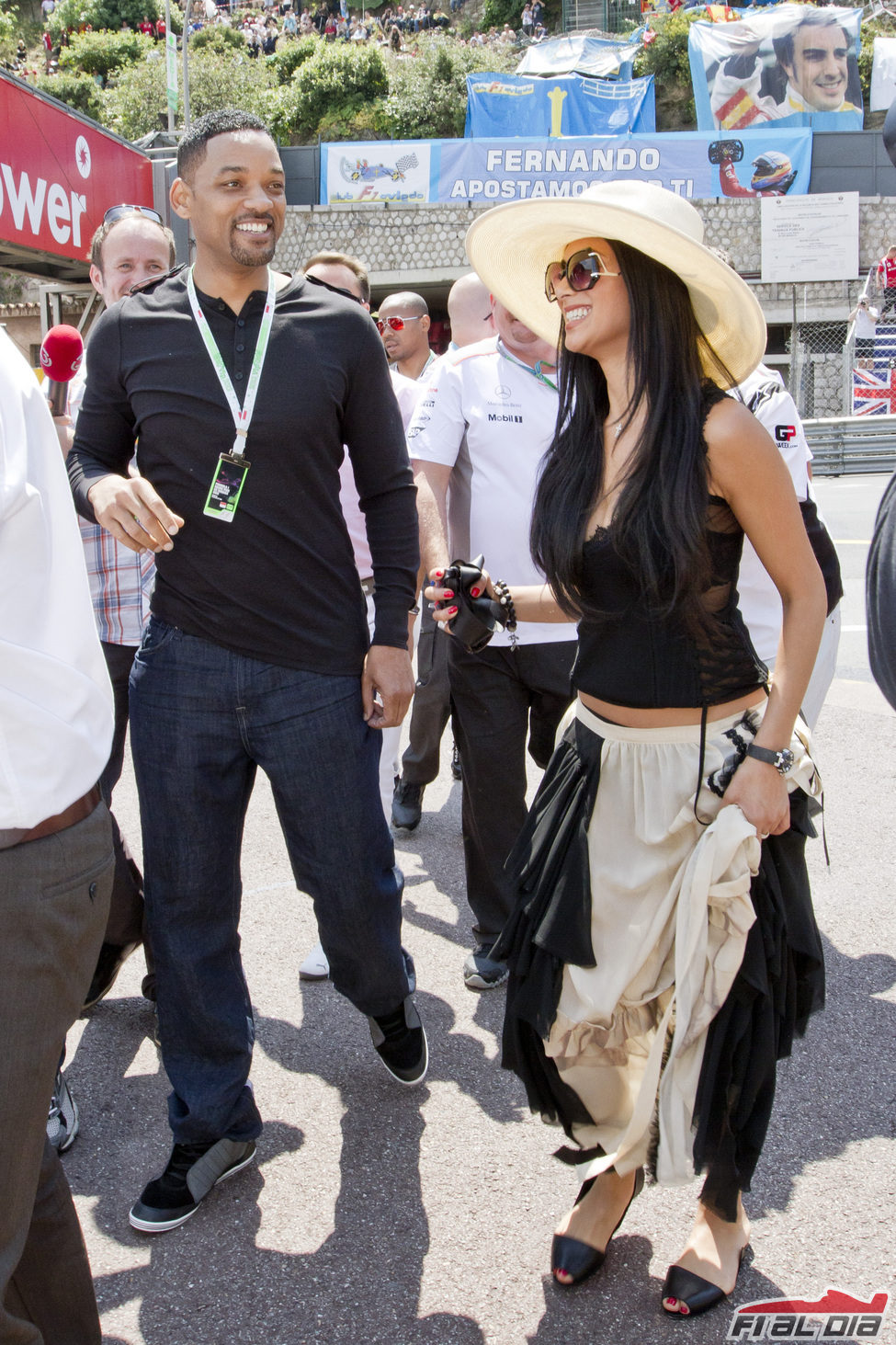 Will Smith y Nicole Scherzinger en el GP de Mónaco 2012