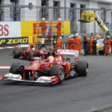 Fernando Alonso durante la carrera del GP de Mónaco