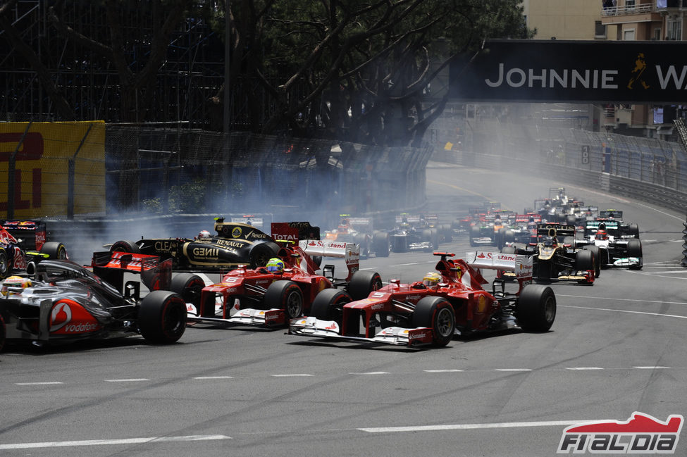 Fernando Alonso y Felipe Massa salen bien en Mónaco