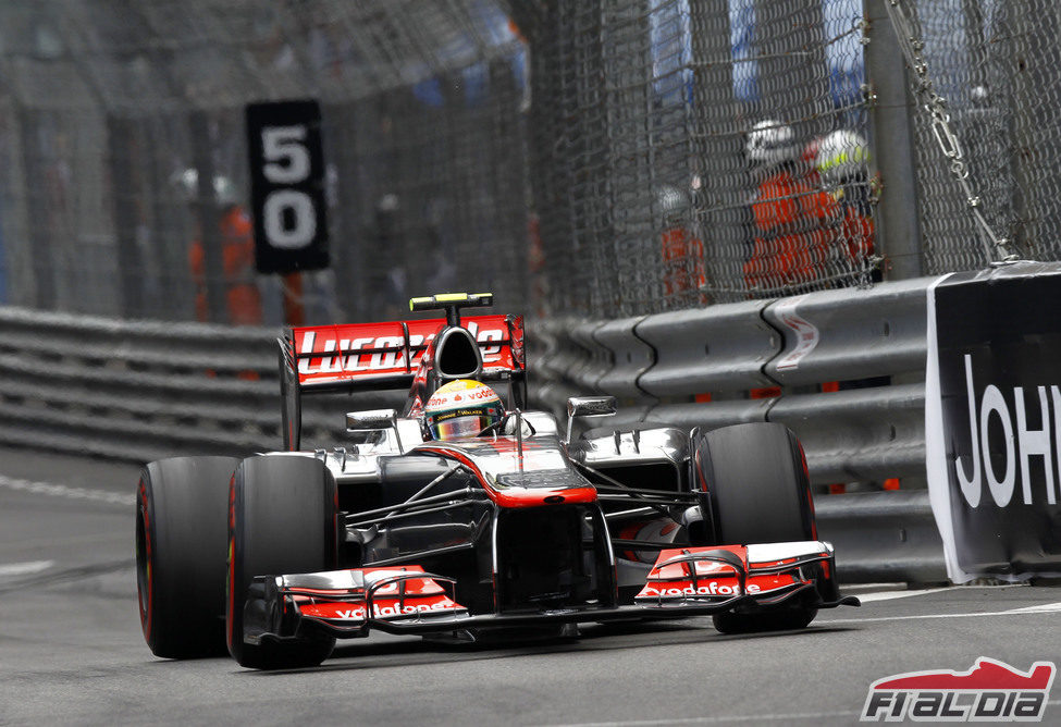 Lewis Hamilton durante el Gran Premio de Mónaco