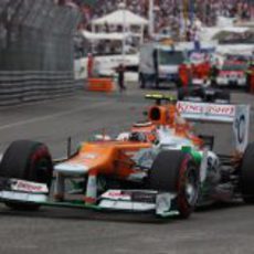 Nico Hülkenberg progresa con su VJM05 en Mónaco