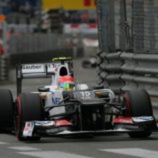 Sergio Pérez durante la carrera del Gran Premio de Mónaco