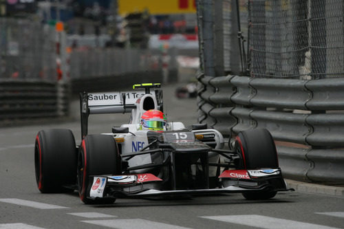 Sergio Pérez durante la carrera del Gran Premio de Mónaco
