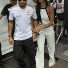 Lewis Hamilton y Nicole Scherzinger en el GP de Mónaco 2012