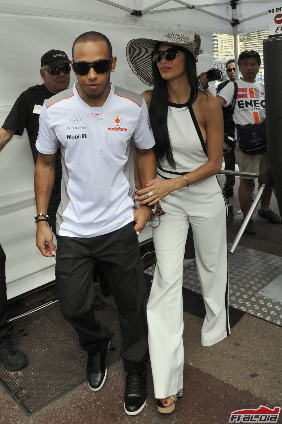 Lewis Hamilton y Nicole Scherzinger en el GP de Mónaco 2012