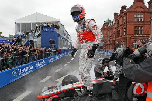 Jenson Button en el 'Bavaria City Racing'