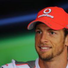 Jenson Button en la rueda de prensa de la FIA del jueves en Canadá