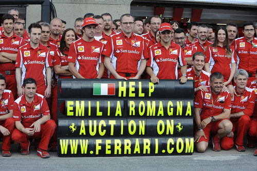Alonso, Domenicali, Massa y los miembros de Ferrari apoyan a las víctimas de los terremotos