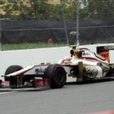 Narain Karthikeyan pasa cerca del muro en Canadá