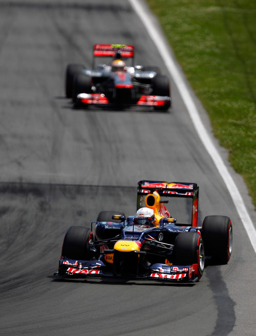 Sebastian Vettel y Lewis Hamilton en Canada